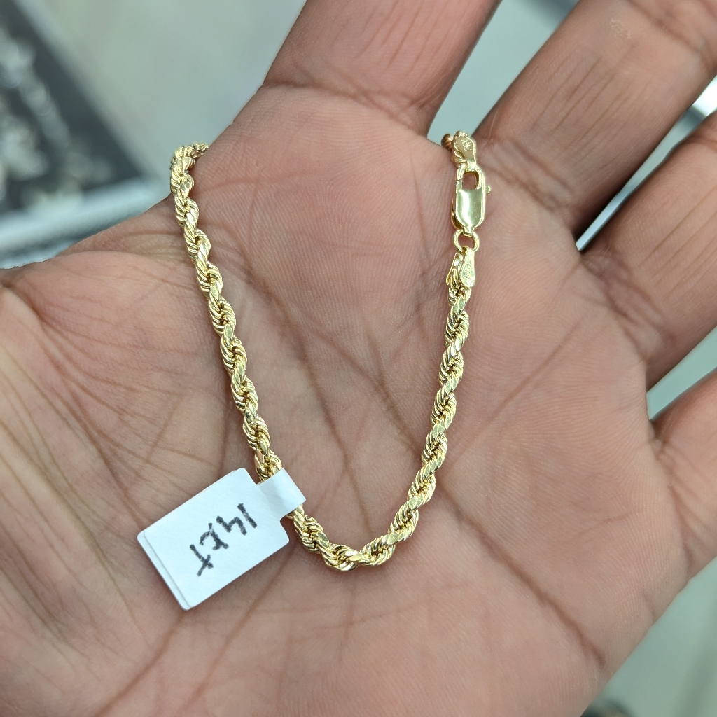14kt Real Gold Rope Bracelet